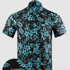 Retro Rifle The Hula Black/Cyan Button Down Shirt - XL